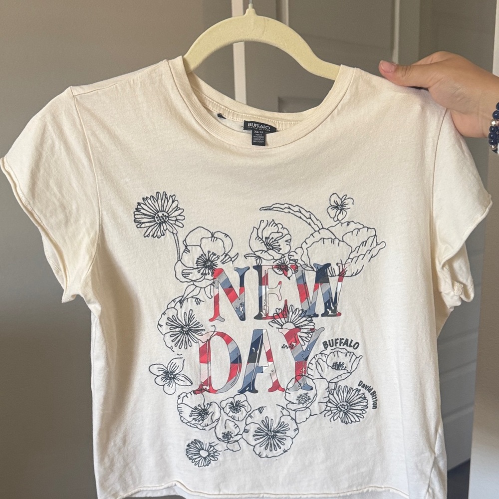Nordstrom Cream Kids Tee with Floral Design
